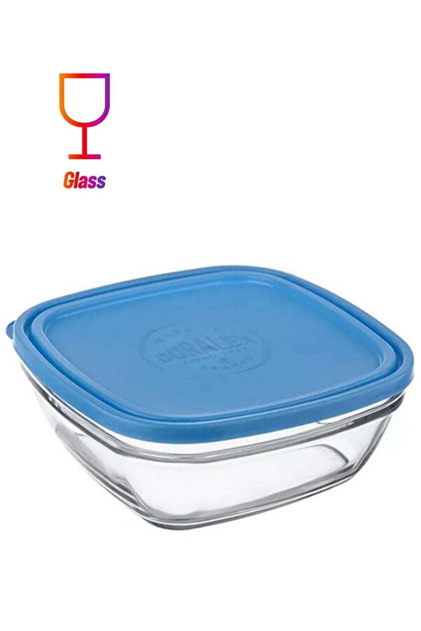 Generic-DURALEX Lys square container stackable bowl with lid Blue 11 CM 300 ML 1