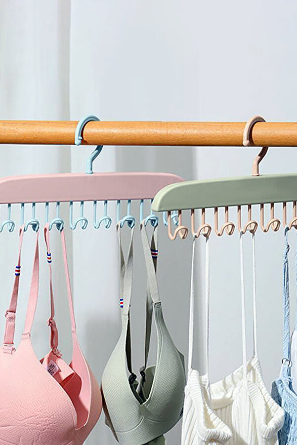 Mikasso 8 Kancalı Çok Amaçlı Yapışkanlı Askı İç Çamaşırı Banyo Askısı Turuncu