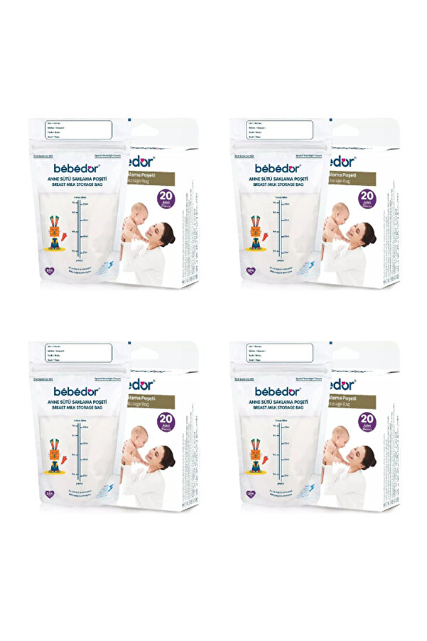 Bebedor Anne Sütü Saklama Poşeti 200 ml 20LI (4 Kutu)
