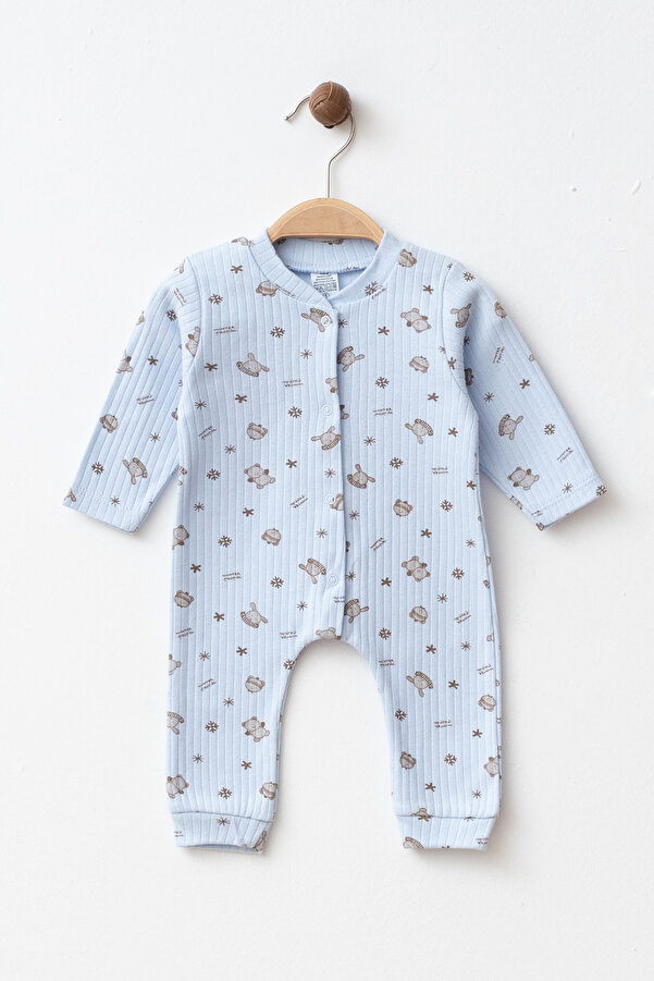 yukobaby bebeğiniz için en doğalı BEBEK WİNNTER BEAR MAVİ 3-6-9 AY PAMUKLU MANŞETŞİZ TULUM YENİDOĞAN HASTANE ÇIKIŞI BEBEK KIYAFETİ