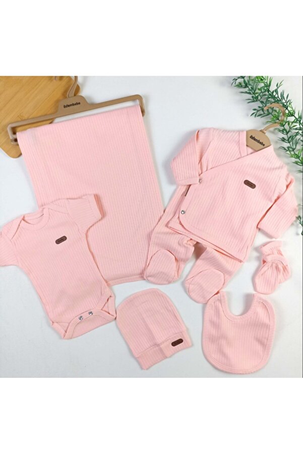 BYS BABY FASHION % 100 Organik Pamuklu 7'li Kız Bebek Hastane Yenidoğan Çıkış Seti / Dört Mevsim Kullanıma Uygundur