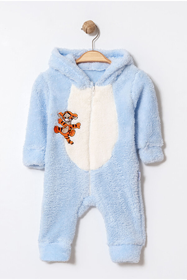Chicsy Baby Kışlık Tatlı Kaplan Nakışlı Fermuarlı Welsoft Bebek Tulum