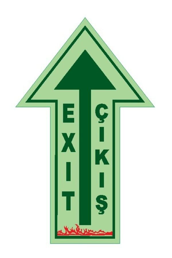 FOREX-Lumen Foil Phosphorescent Arrow Floor Arrows Emergency Exit Exit Written Green 1