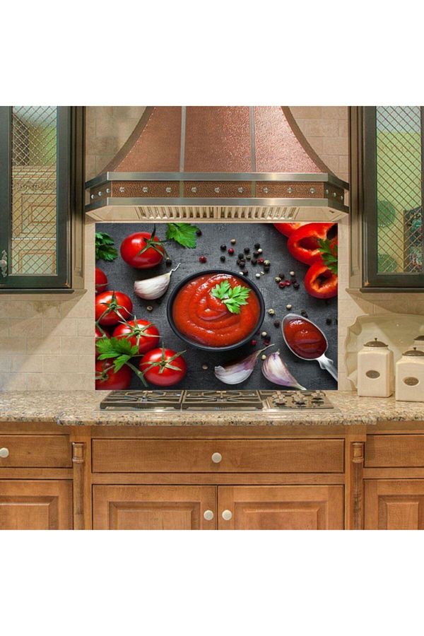 StickerArt-Kitchen Countertop Sticker Coating - Stove Back Ketchup Sauce 1