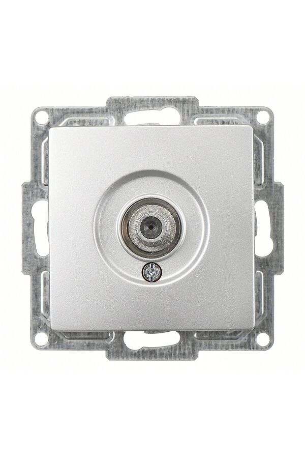 Günsan-Visage Silver Single Satellite Socket with F Connector (Pass-Through-Terminal) Mechanism 1