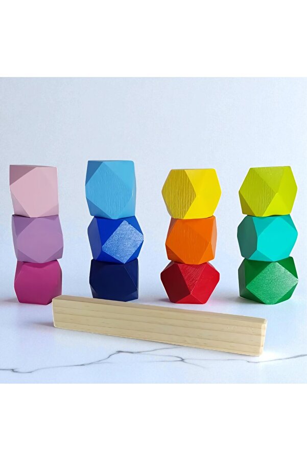 ERC Ahşap Denge Blokları Montessori Waldorf Eğitimi 12 Li Set