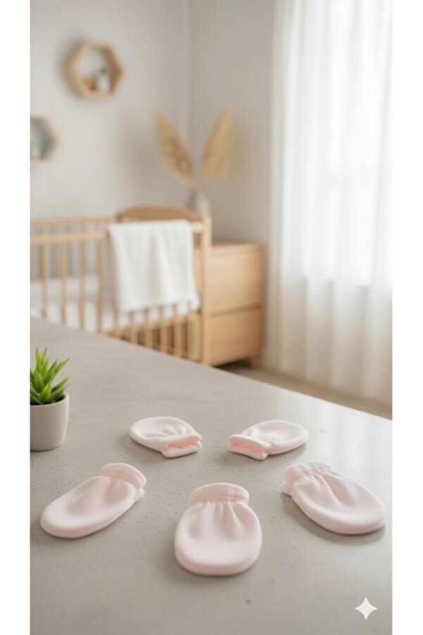 Baby Bakkal 5 Çift Pamuklu Lastikli Bebek Eldiveni