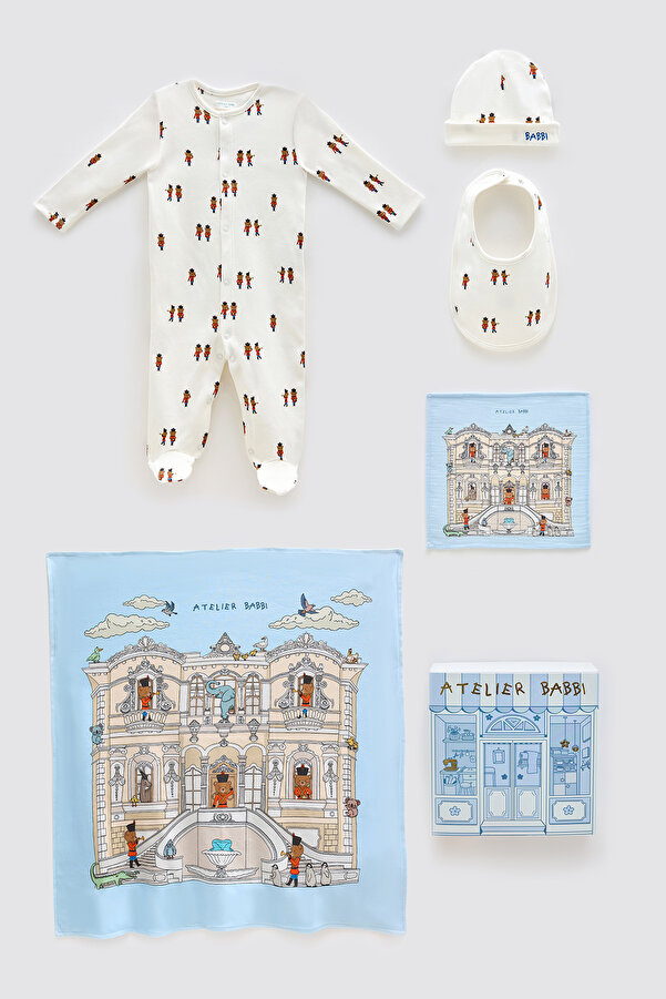 Atelier Babbi %100 Pamuk 5'li Yenidoğan Seti - Kurşun Asker