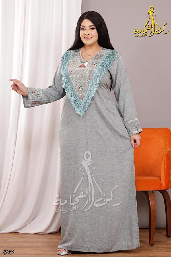 Generies-Linen abaya made of light and comfortable linen material with an elegant and modern design, ideal for everyday use 1