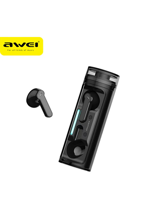 AWEI-T77 Bluetooth Earbuds with Microphone & Rotating Charging Case, 4 Mics with Noise Cancelling 1