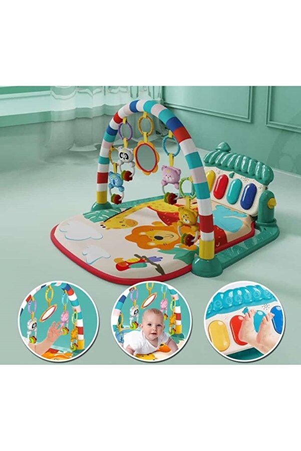 ADİL OYUNCAK piyanolu bebek oyun halısı aktivte matı su yenidoğan aynalı müzikli ışıklı
