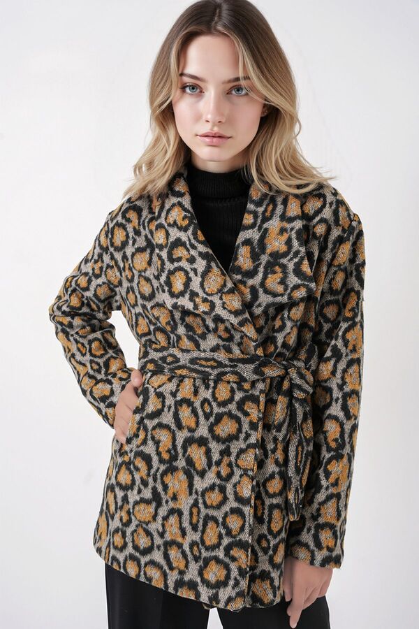 Hiccup-Bdart Plus Size Shawl Collar Leopard Print Jacket 1