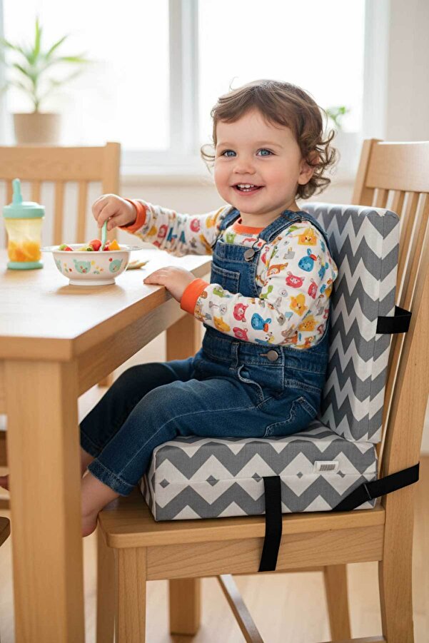 RevuBaby Sırtlıklı Sandalye Yükseltici Minder Artan Arkalıklı Mama Sandalyesi