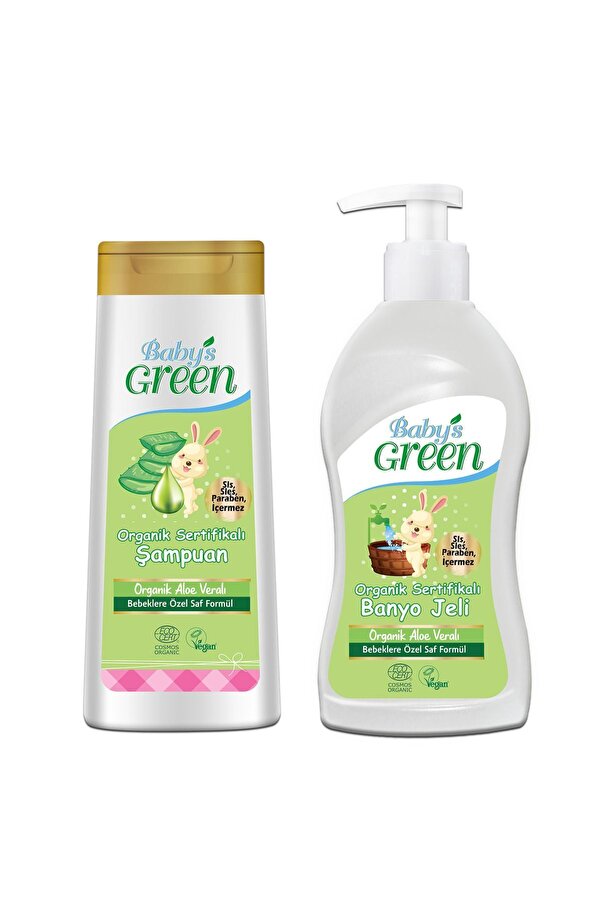 Baby's Green 2li Set Organik Bebek Saç Ve Vücut Şampuanı + Bebek Banyo Ve Duş Jeli