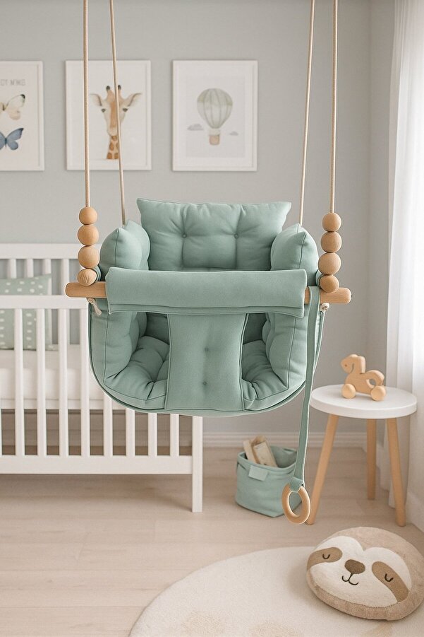 Jaju Baby Mint Pofuduk Salıncak Bebek ve Çocuk Salıncağı