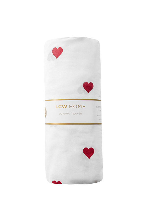 LC Waikiki-Sparkling Selections from Shining Store |   Heart Printed Single Fitted Sheet 1
