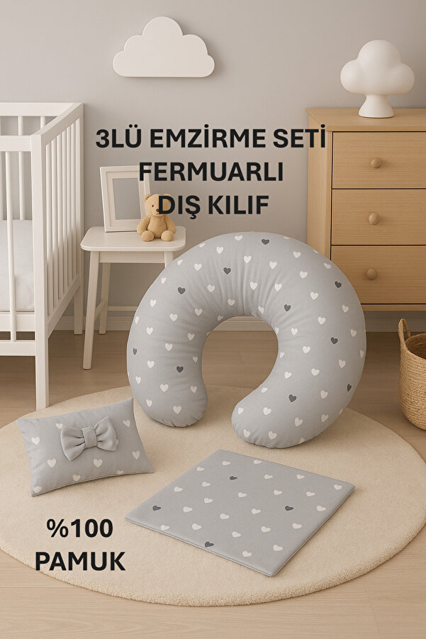 Findlay Baby 3LÜ EMZİRME SETİ SEVİMLİ KALP OEKO-TEX sertifikalı