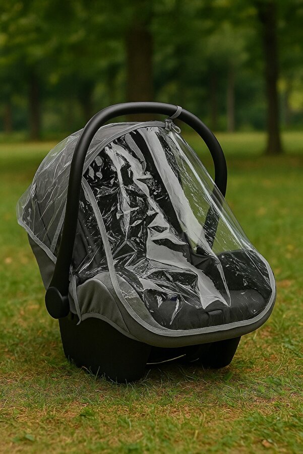 Lino Baby Bebek Arabası Puset Şeffef Yağmurluk Ünisex Rüzgar Engelleyici Koruyucu Örtü Dayanıklı Puset Örtüsü