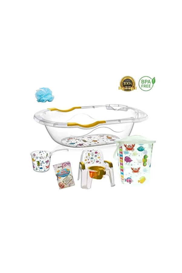 Babyjem Bebek Banyo Seti 5 Parça Şeffaf ( Banyo Lifi Hediyeli)