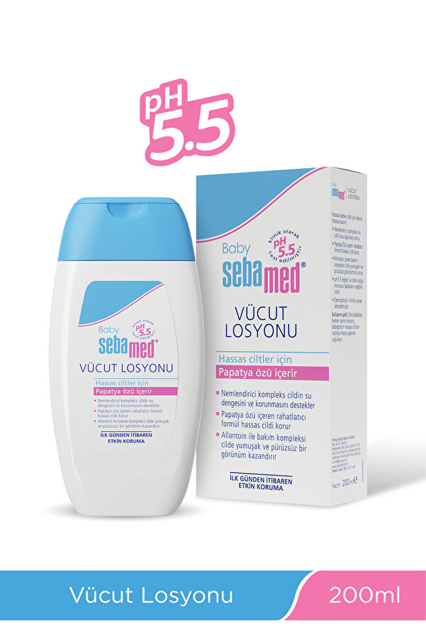 Sebamed Baby Yoğun Nemlendirici ve Rahatlatıcı Etkili ph 5.5 Bebek Vücut Bakım Losyonu 200 ml