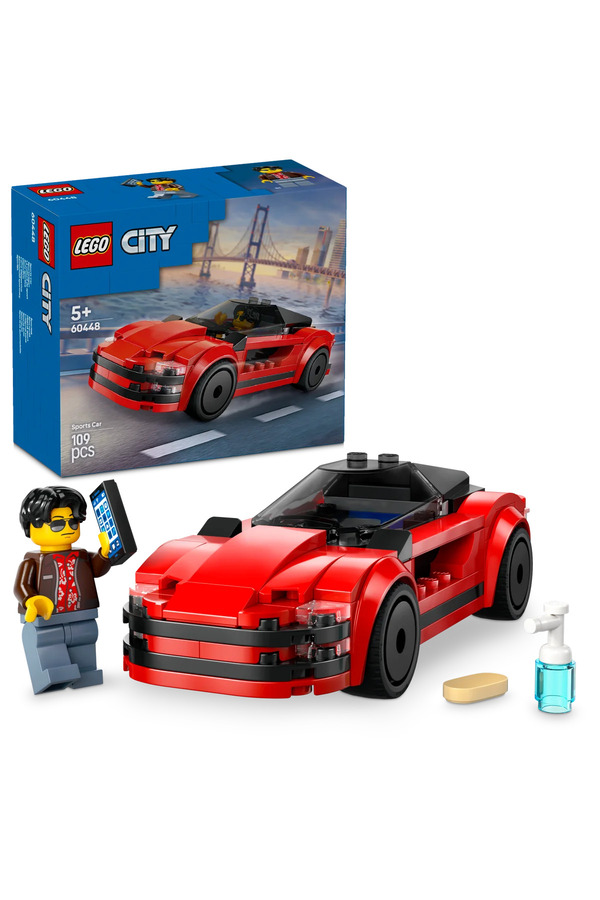 LEGO ® City Kırmızı Spor Araba 60448 - 5+ Yaratıcı Oyuncak Yapım Seti (109Parça)