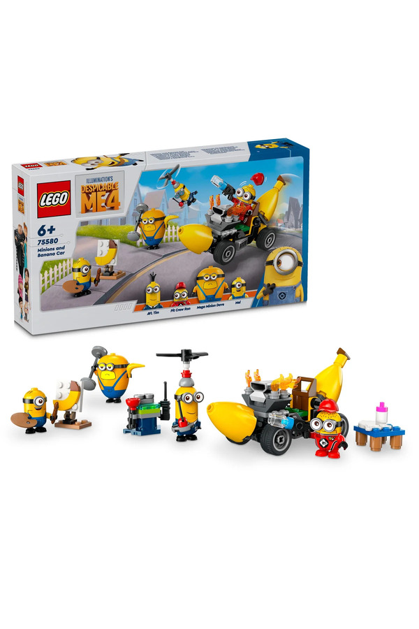 LEGO ® Despicable Me 4 Minyonlar ve Muz Araba 75580 – 6+ Çocuklar için Yaratıcı Oyuncak Yapım Seti (136P)