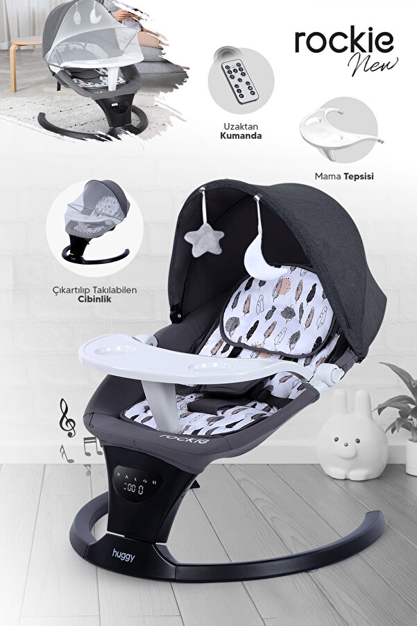 Huggy Rockie Ana Kucağı – Sensörlü, Bluetooth Müzikli, Kumandalı, Mama Tepsili