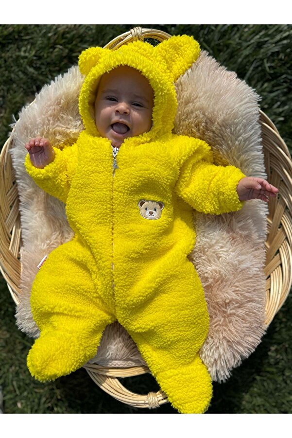 Bebesev Welsoft Peluş Unisex Fermuarlı Astarlı Kışlık Bebek Uyku Tulumu Bebek Tulumu Çocuk Tulumu