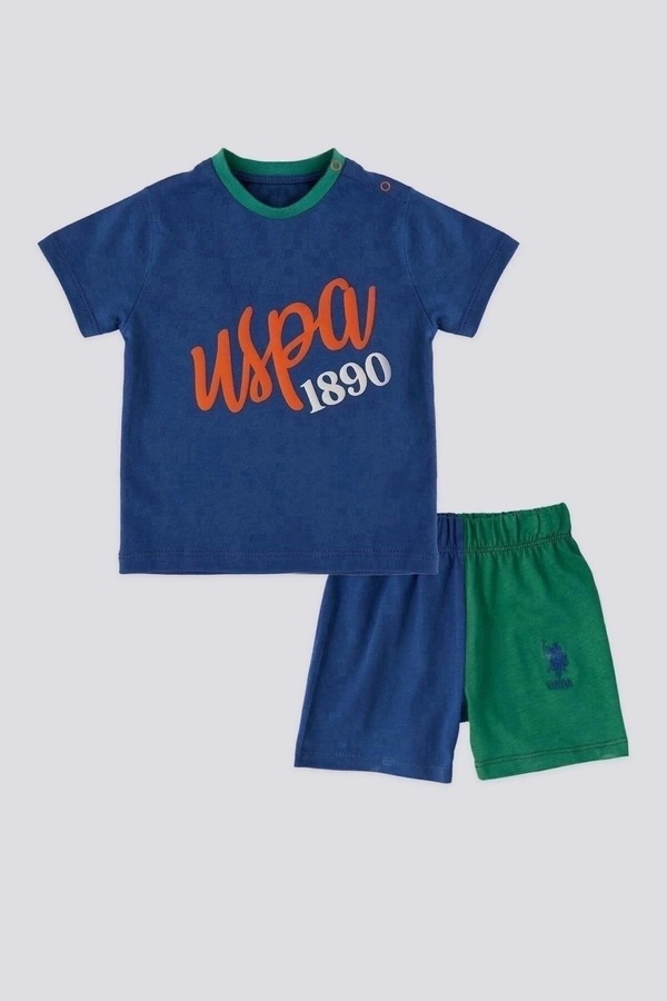 U.S. Polo Assn. Erkek Bebek 2 Lı Kısa Kol T-shırt Takım - Cobalt