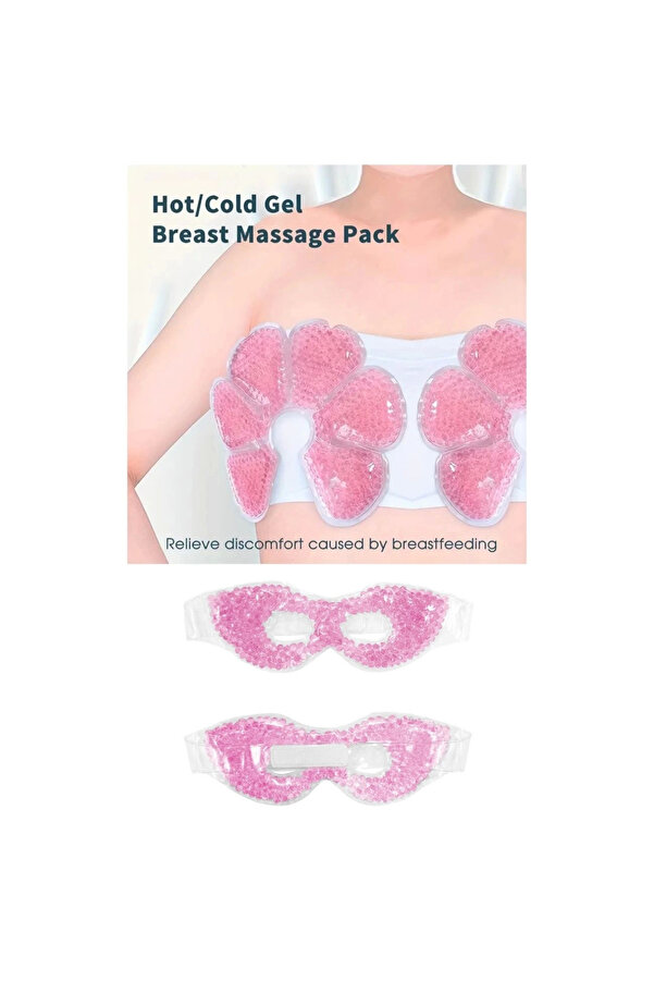 isiltikidsmoda Sıcak Soğuk Göğüs Pedi 2’li ve Jel Boncuklu Göz Maskesi Seti – Emziren Anneler İçin ( Lisinya )