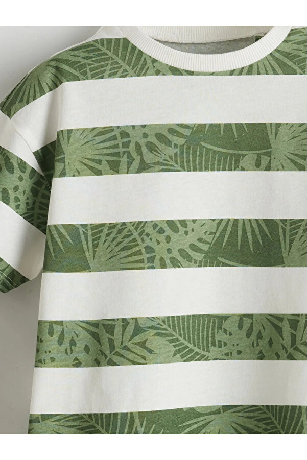 LC Waikiki Bisiklet Yaka Çizgili Penye Erkek Çocuk Tişört