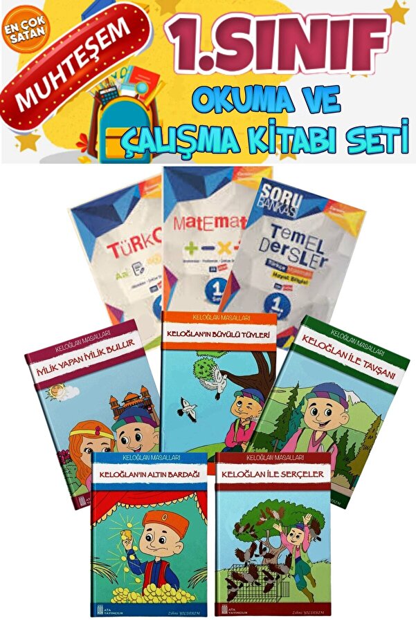 GÖNÜL YAYINCILIK 1. Sınıf Eğlenceli Çalışma Ve Okuma Kitabım Muhteşem Set(tüm Dersler Test)+hikaye