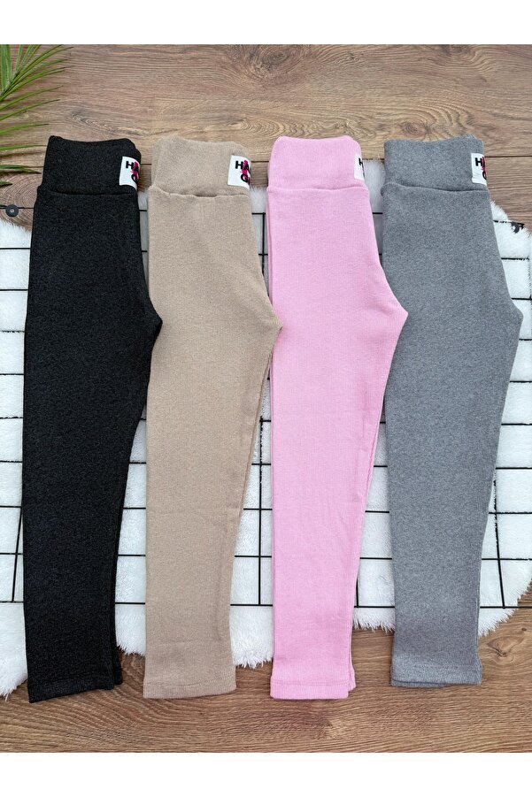 tunays shopping Kız Çocuk Günlük Kaşkorse Tayt Kreş Okul Taytı 4'lü Set