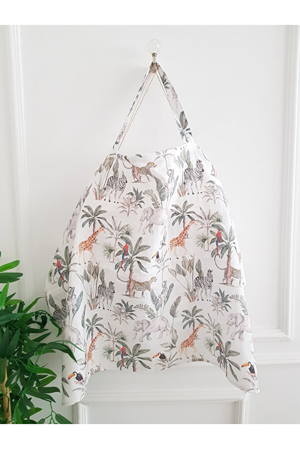 ib ilkimbebe Emzirme Önlüğü Balenli Müslin Konforlu , Puset Örtüsü - 70x100 Cm , Anne Bebek Ürünleri, Yenidoğan