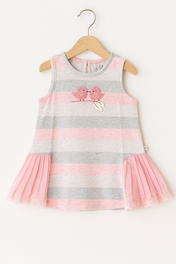 For My Baby Örme Çizgili Triko Elbise