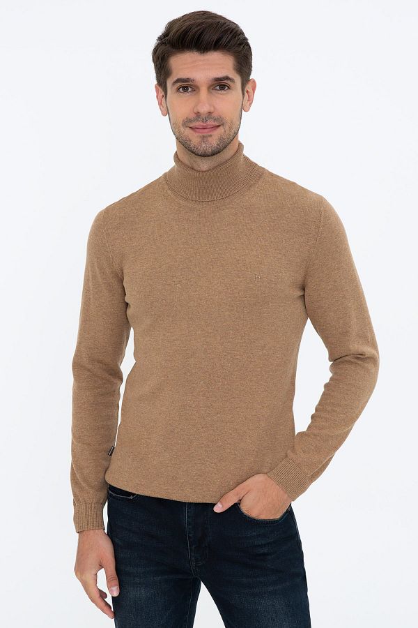 Pierre Cardin-Camel Melange Men's Sweater G021SZ0TK.0001256258 1