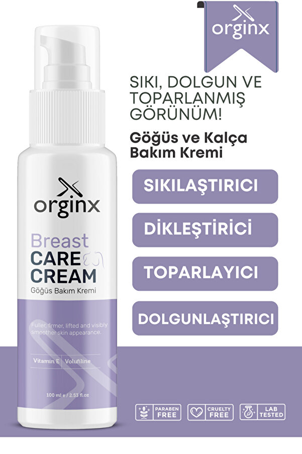 Orginx Volufiline İçeren Göğüs & Kalça Dolgunlaştırıcı, Dikleştirici, Sıkılaştırıcı Bakım Kremi 100 ml