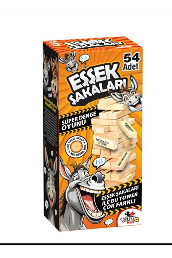 TOTTERİQ Cezalı jenga Eşşek şakaları versiyonu eğlenceli denge oyunu 54 parça