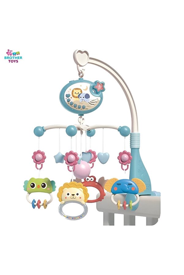 Brother Toys Tavana Yıldız Yansıtan Pilli Işıklı Müzikli Uzaktan Kumandalı Dönence Beşik Bebek 360° Dönebilir