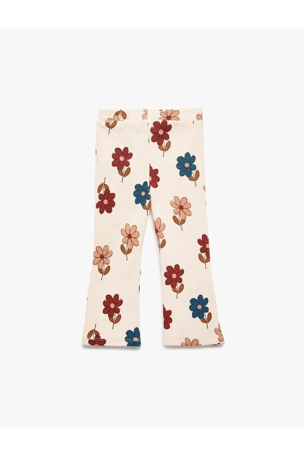 Koton Çiçekli Kaşkorse Pamuklu İspanyol Paça Pembe Kız Bebek Tayt 6Wmg40004Ak