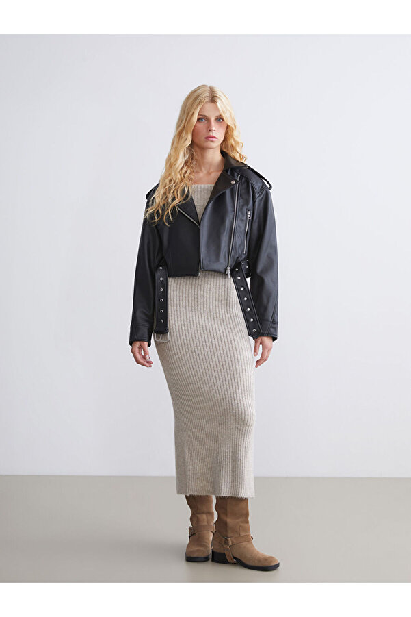 LC Waikiki Sparkling Choices from Shining Store Biker Collar