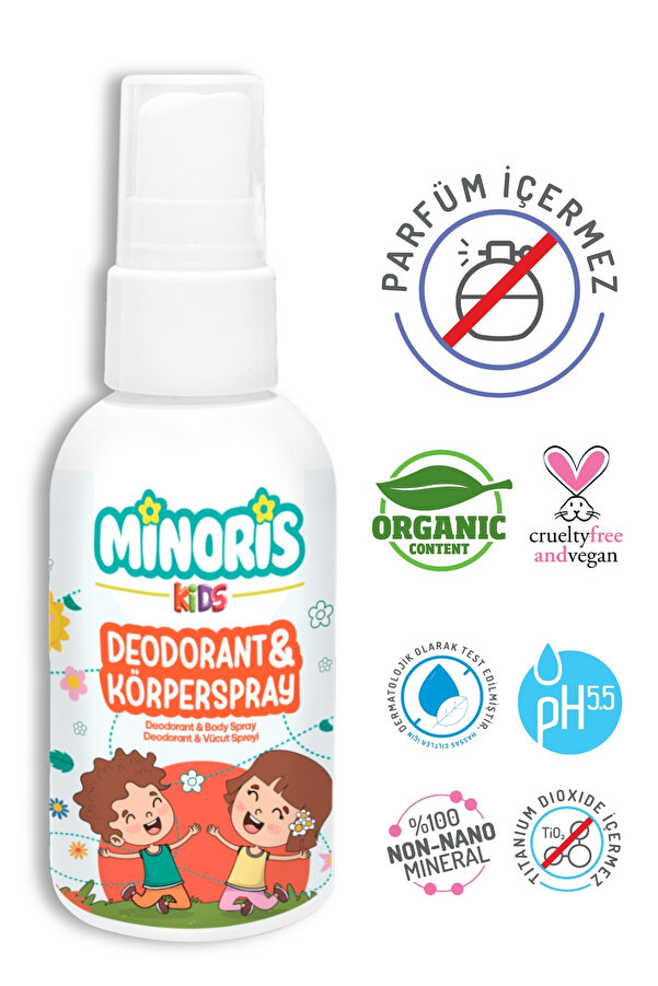 Minoris Kids Çocuk Deodorantı Parfümsüz Doğal 100ml
