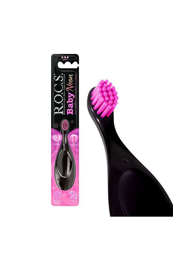 R.O.C.S. Baby Neon 0-3 Yaş Için Ekstra Yumuşak Diş Fırçası - Pembe