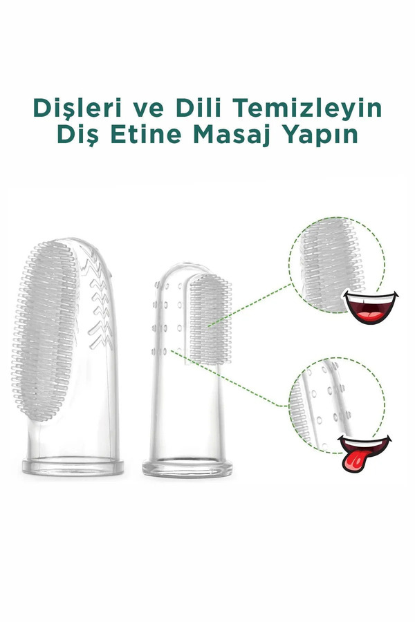 Betora Parmak Diş Kaşıyıcı Silikon Bebek Diş Eti Damak Kaşıma Aparatı Dil Temizleyici Fırça Aleti