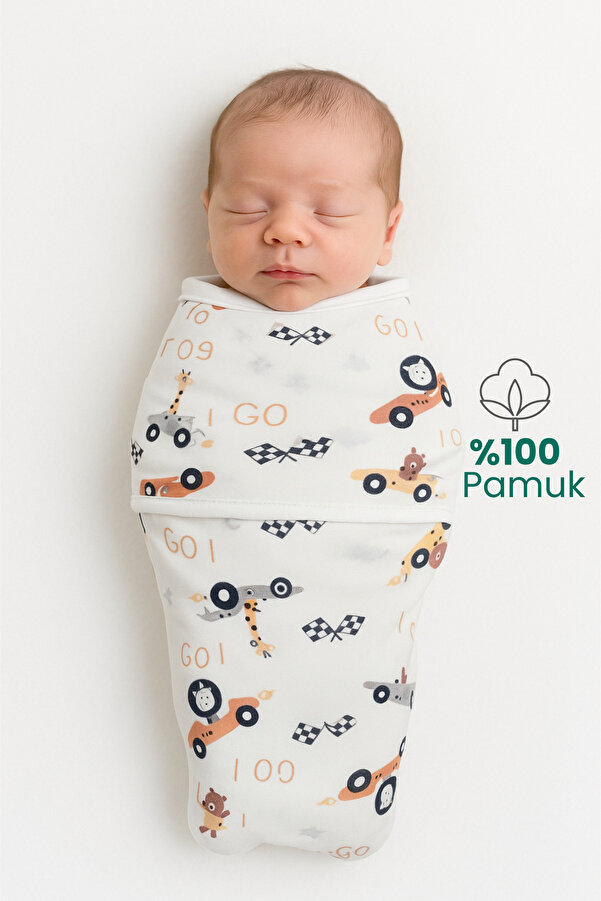 Nilmera Erkek Bebek Kundak | %100 Pamuk Bebek Uyku Tulumu 0-3 Ay Yenidoğan, Alt Fermuarlı Kolay Bez Değişimi