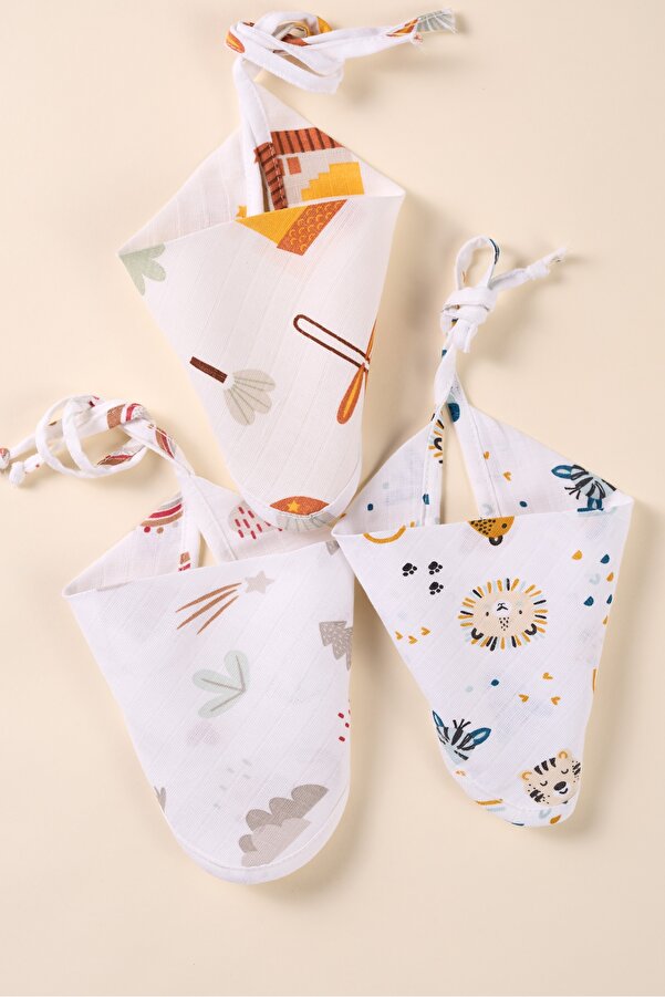 Bondberro 3'lü Mama Önlüğü %100 Pamuk ( Kaplan )