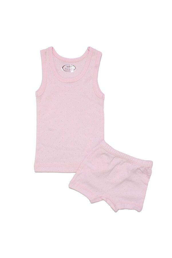 bebegen Unisex Pembe Jakarlı Atlet Boxer Takım