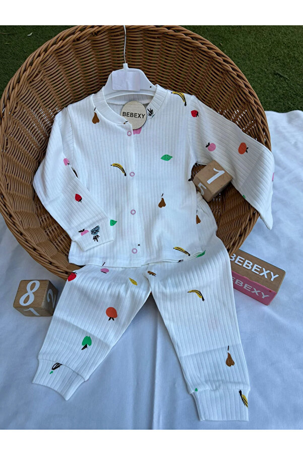 BEBEXY BUTİK Meyve Desenli Pijama Takımı Düğmeli