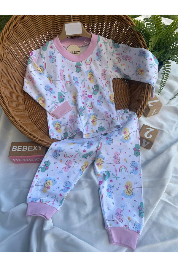 BEBEXY BUTİK Sevimli Fil Pijama Takımı Pembe
