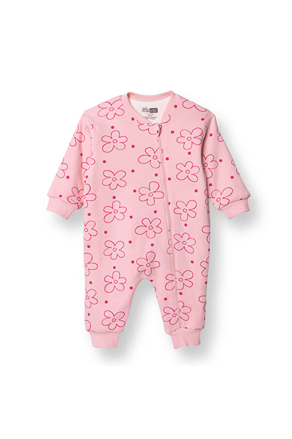ebebek Hello Baby HelloBaby Kız Bebek Uyku Tulumu 1 Tog İnterlok Bisiklet Yaka Uzun Kol Ribanalı Paça